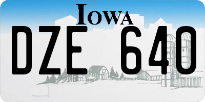 IA license plate DZE640