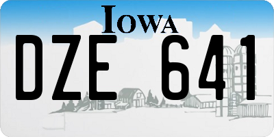 IA license plate DZE641