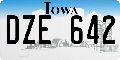 IA license plate DZE642