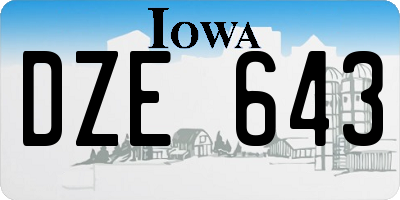 IA license plate DZE643