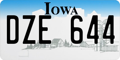 IA license plate DZE644