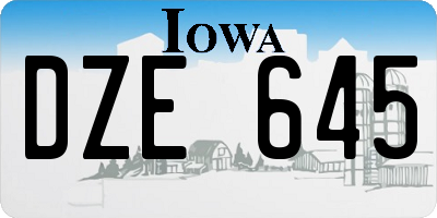 IA license plate DZE645