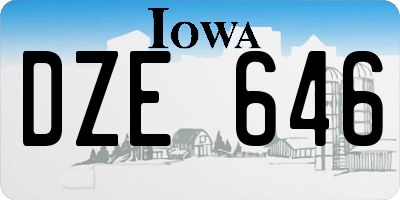 IA license plate DZE646