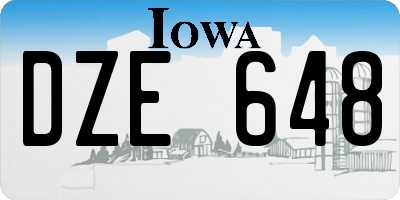IA license plate DZE648
