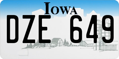 IA license plate DZE649