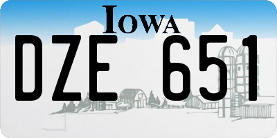 IA license plate DZE651