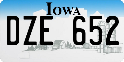 IA license plate DZE652