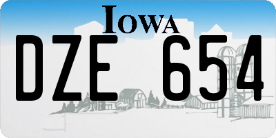 IA license plate DZE654