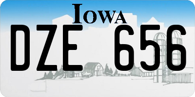 IA license plate DZE656