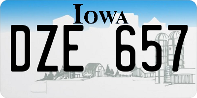 IA license plate DZE657