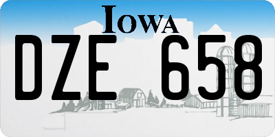 IA license plate DZE658