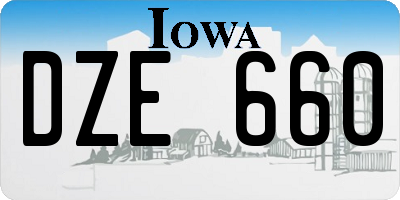 IA license plate DZE660