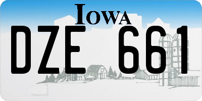 IA license plate DZE661
