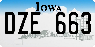 IA license plate DZE663