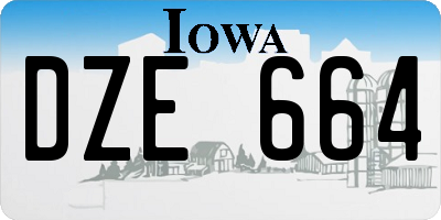 IA license plate DZE664