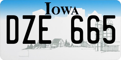 IA license plate DZE665