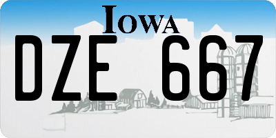 IA license plate DZE667
