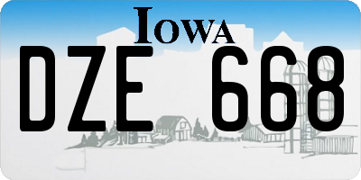 IA license plate DZE668