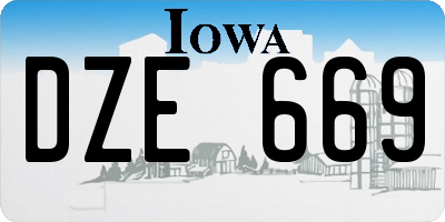 IA license plate DZE669