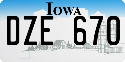 IA license plate DZE670