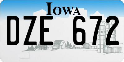 IA license plate DZE672