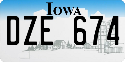 IA license plate DZE674