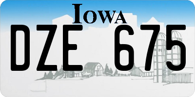 IA license plate DZE675