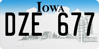 IA license plate DZE677