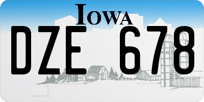 IA license plate DZE678