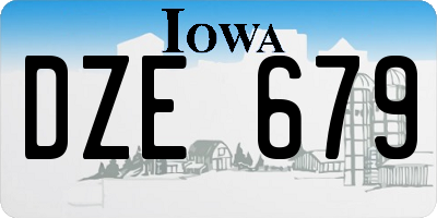 IA license plate DZE679