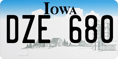 IA license plate DZE680