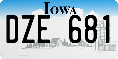 IA license plate DZE681