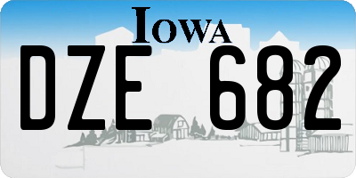 IA license plate DZE682