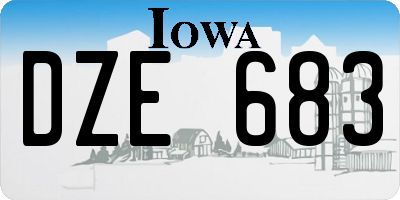 IA license plate DZE683