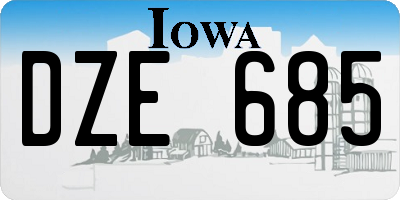 IA license plate DZE685
