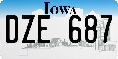 IA license plate DZE687