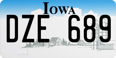 IA license plate DZE689