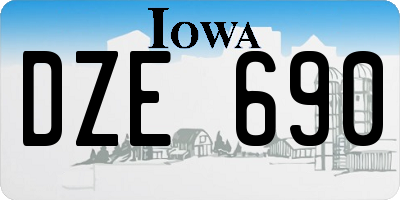 IA license plate DZE690