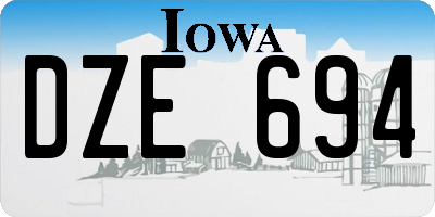 IA license plate DZE694