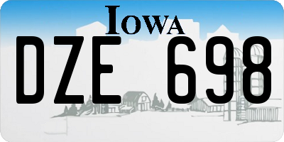 IA license plate DZE698