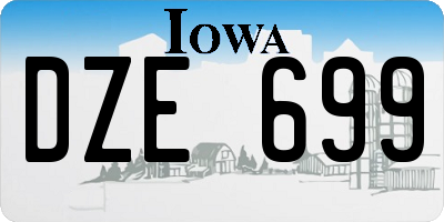IA license plate DZE699