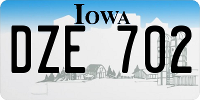 IA license plate DZE702