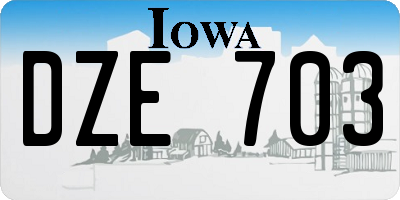 IA license plate DZE703