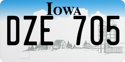 IA license plate DZE705