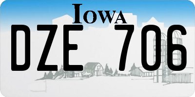 IA license plate DZE706