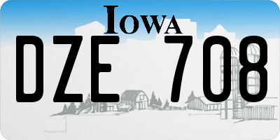 IA license plate DZE708