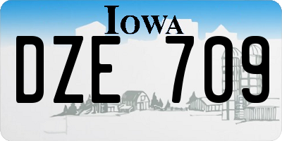 IA license plate DZE709