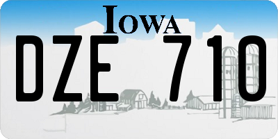 IA license plate DZE710