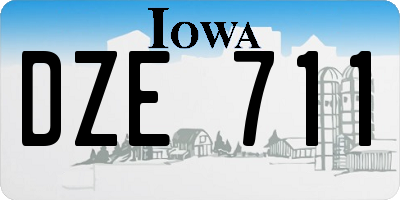 IA license plate DZE711