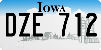 IA license plate DZE712